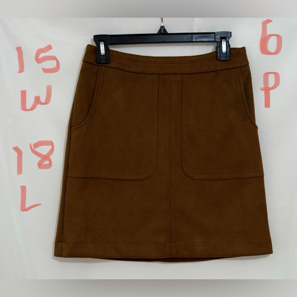 LOFT Brown A-Line Mini Skirt for Work